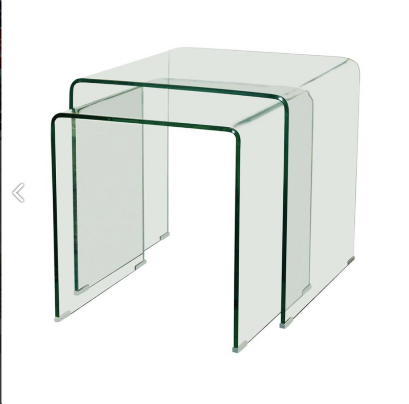 2pc Tempered Glass Nesting Table