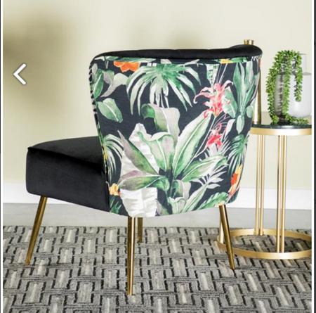 Black/Flower Accent Chair